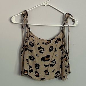 LA HEARTS leopard print cropped cami